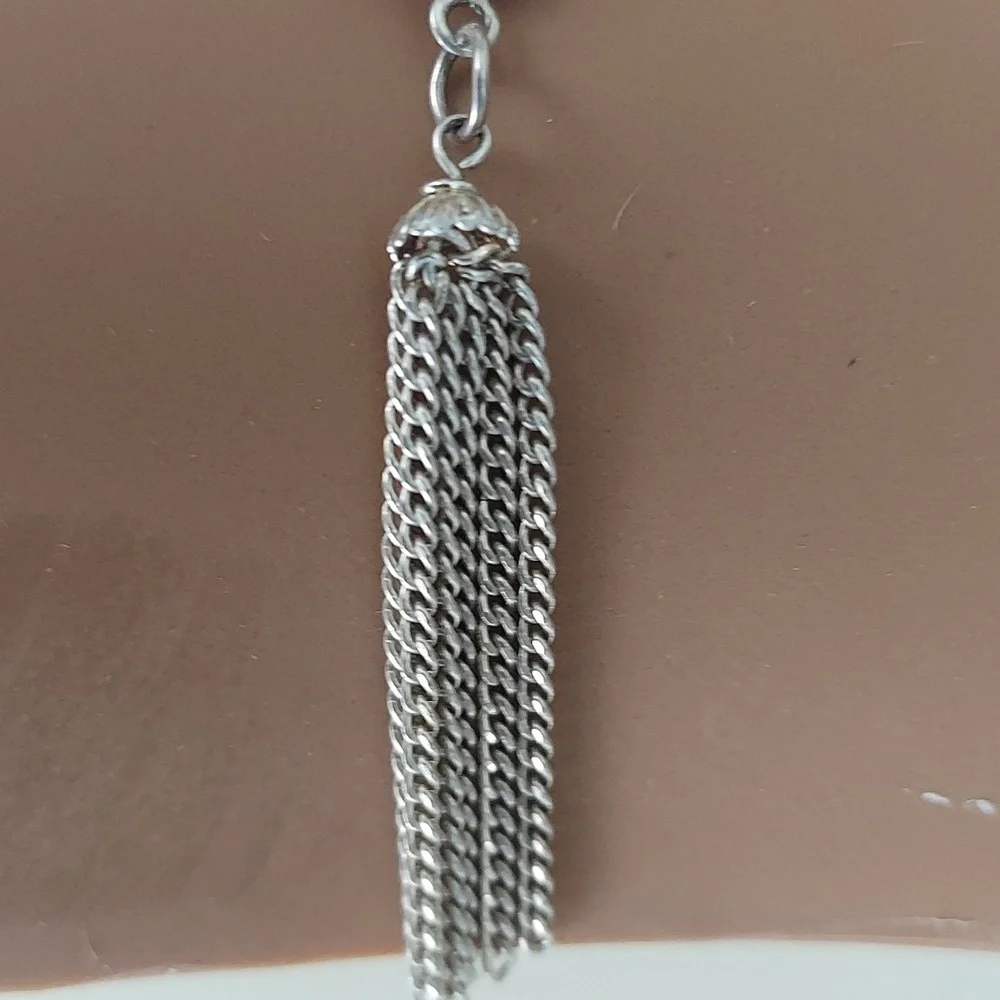 Handcrafted Sterling Silver Amethyst dangle Box Chain Necklace  New